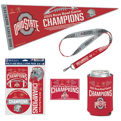 WinCraft Ohio State Buckeyes College Football Playoff 2025 Rose Bowl Champions Five-Piece Fan Pack