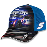 Youth Checkered Flag Sports Blue Kyle Larson HendrickCars.com Trucker Adjustable Hat