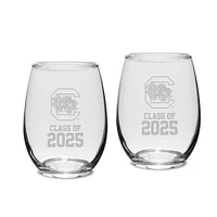 South Carolina Gamecocks Class of 2025 21oz. Stemless Wine Glass Two-Piece Set