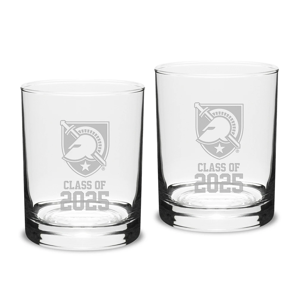 Army Black Knights Class of 2025 Two-Piece 14oz. Classic Double Old-Fashioned Glass Set