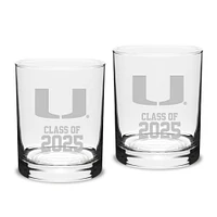 Miami Hurricanes Class of 2025 Two-Piece 14oz. Classic Double Old-Fashioned Glass Set