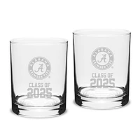 Alabama Crimson Tide Class of 2025 Two-Piece 14oz. Classic Double Old-Fashioned Glass Set