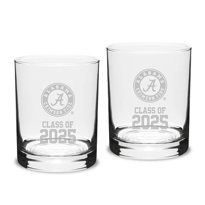 Alabama Crimson Tide Class of 2025 Two-Piece 14oz. Classic Double Old-Fashioned Glass Set