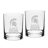 Michigan State Spartans Class of 2025 Two-Piece 14oz. Classic Double Old-Fashioned Glass Set