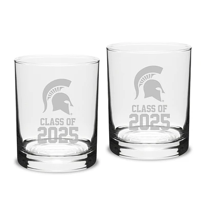 Michigan State Spartans Class of 2025 Two-Piece 14oz. Classic Double Old-Fashioned Glass Set
