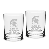 Michigan State Spartans Class of 2025 Two-Piece 14oz. Classic Double Old-Fashioned Glass Set