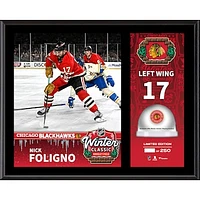 Nick Foligno Chicago Blackhawks 2025 NHL Winter Classic 12" x 15" Sublimated Plaque with Game-Used Ice - Limited Edition of 250