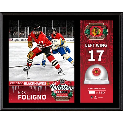 Nick Foligno Chicago Blackhawks 2025 NHL Winter Classic 12" x 15" Sublimated Plaque with Game-Used Ice - Limited Edition of 250