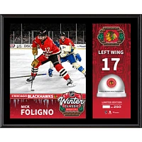 Nick Foligno Chicago Blackhawks 2025 NHL Winter Classic 12" x 15" Sublimated Plaque with Game-Used Ice - Limited Edition of 250