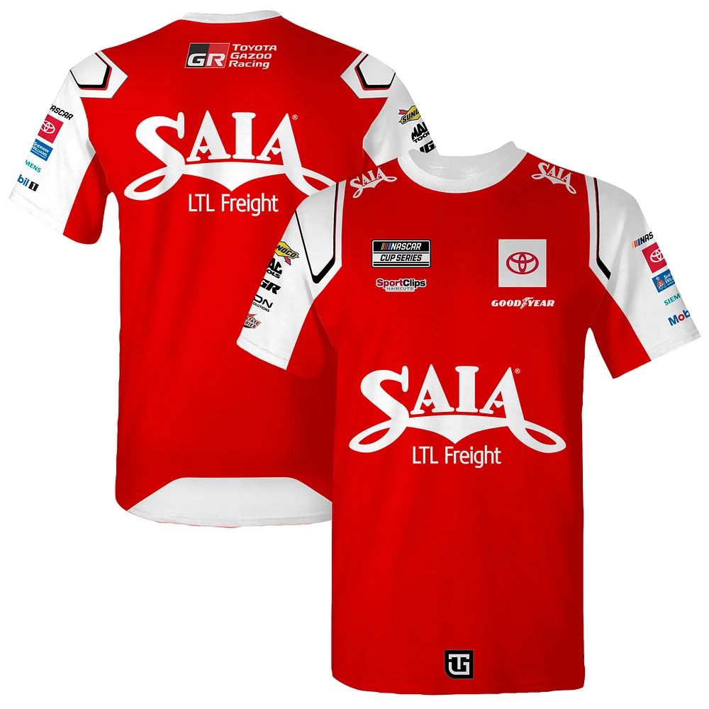 Men's Joe Gibbs Racing Team Collection Red Ty Saia Sublimated Uniform T-Shirt