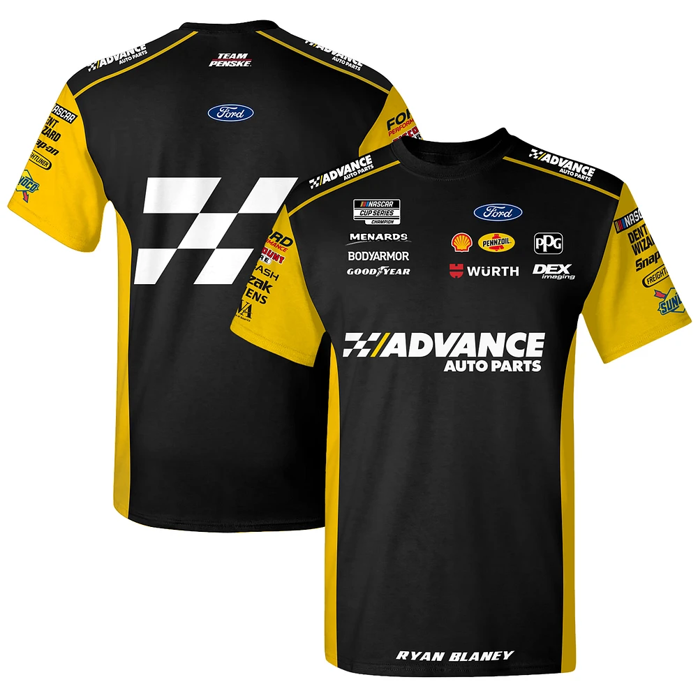 Men's Team Penske White Ryan Blaney Advanced Auto Parts Uniform T-Shirt
