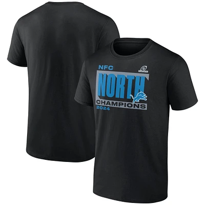 Men's Fanatics Black Detroit Lions 2024 NFC North Division Champions Conquer T-Shirt