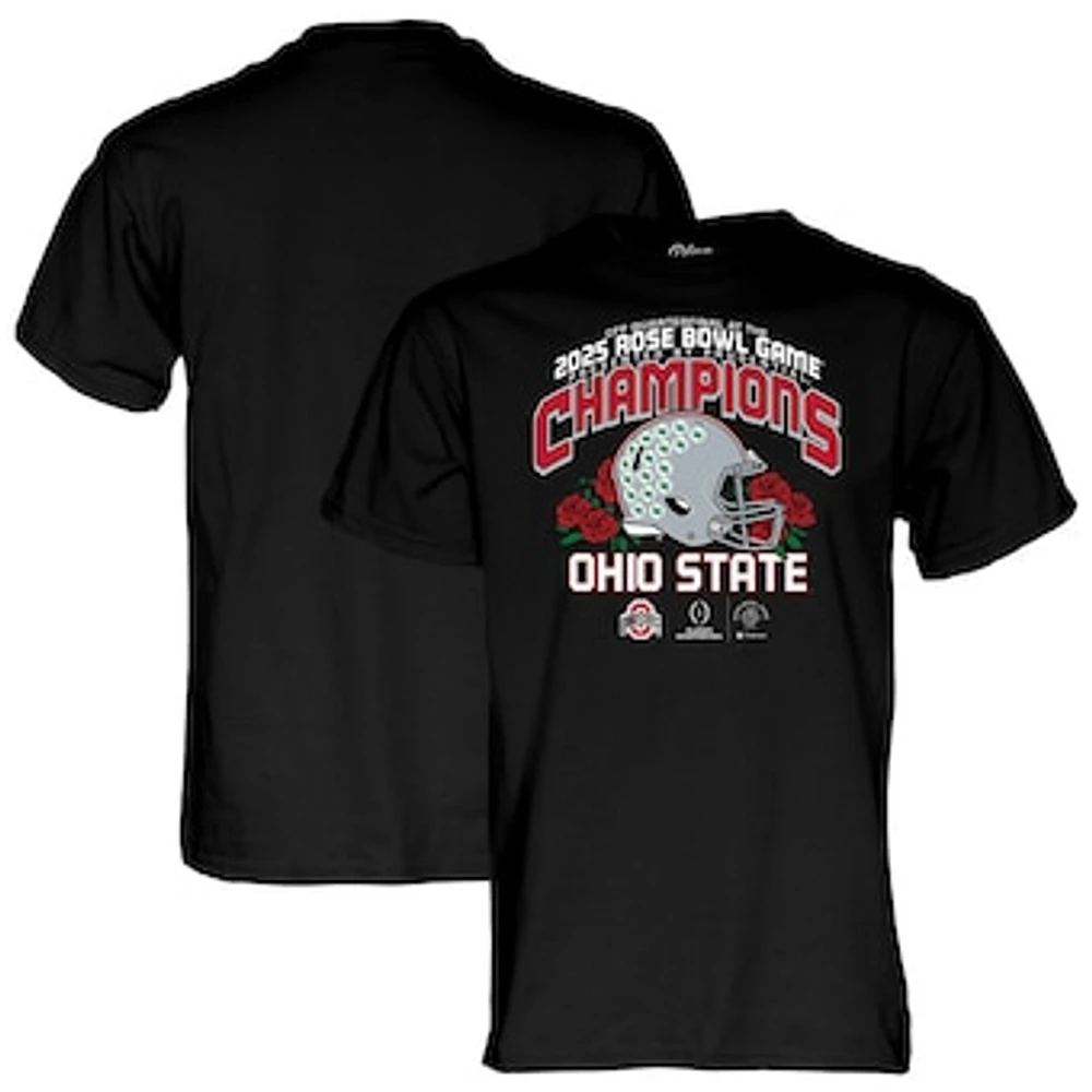 Men's Blue 84  Black Ohio State Buckeyes College Football Playoff 2025 Rose Bowl Champions T-Shirt