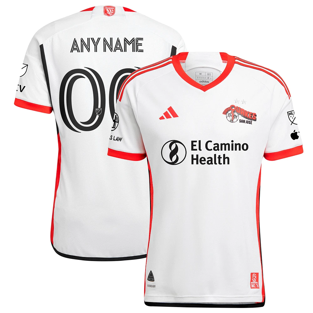Men's adidas White San Jose Earthquakes 2025 The 50 Kit Authentic Custom Jersey