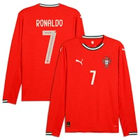 Men's Puma Cristiano Ronaldo Red Portugal National Team 2025 Home Replica Long Sleeve Jersey