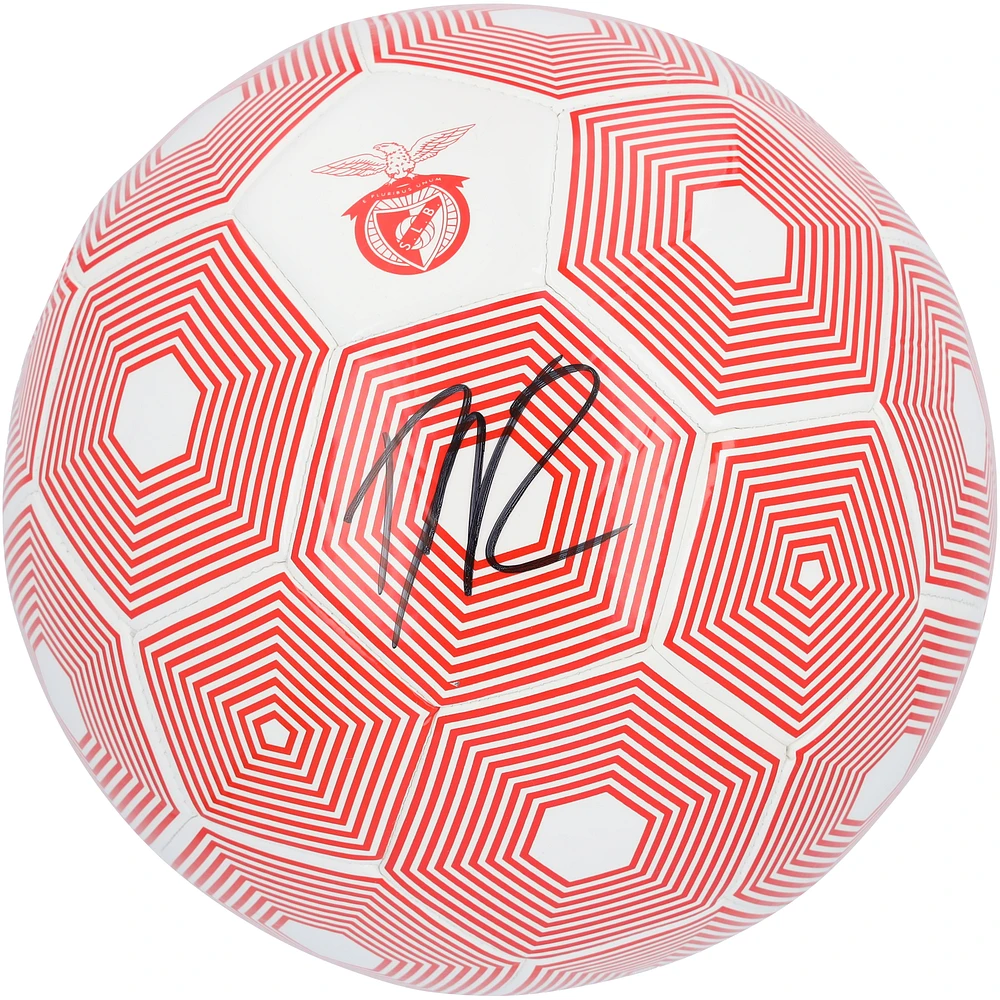 Darwin Núñez Benfica Autographed Red/White Logo Soccer Ball