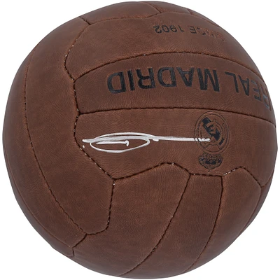 Zinedine Zidane Real Madrid Autographed Vintage Brown Leather Logo Soccer Ball
