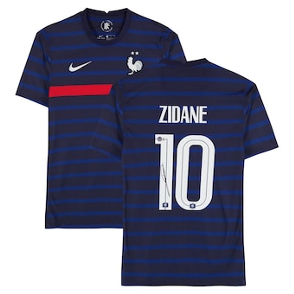 Zinedine Zidane France National Team Autographed 2020 Navy Home Nike Jersey