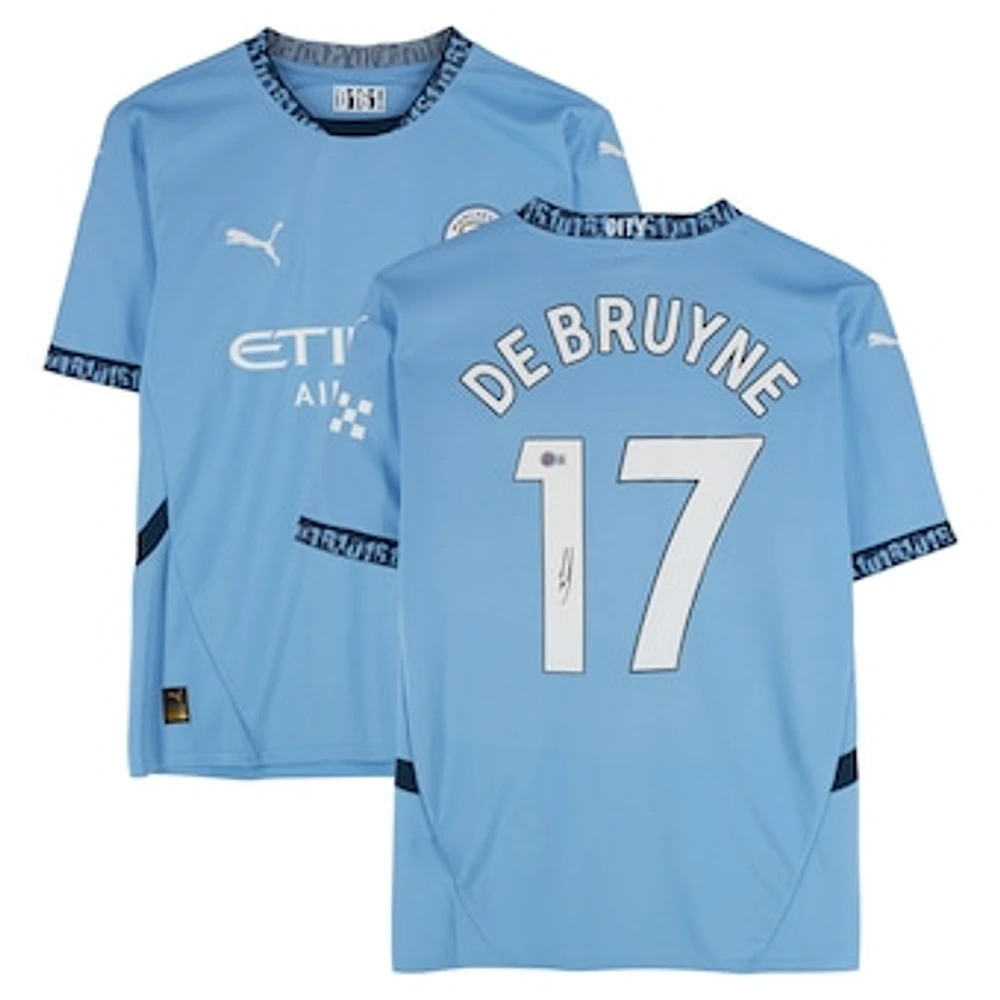 Kevin De Bruyne Manchester City Autographed 2024-25 Sky Blue Home Puma Jersey