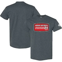 Men's Checkered Flag Sports Heather Charcoal Josh Berry Name & Number T-Shirt