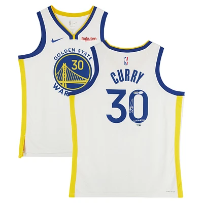 Stephen Curry Golden State Warriors Autographed White Nike Association Edition Swingman Jersey with Sponsor Patch & "I can do all things" Inscription - JSA