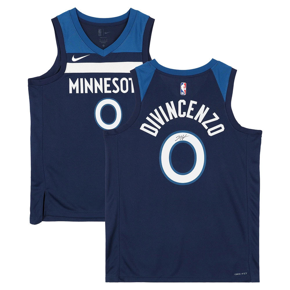 Donte DiVincenzo Minnesota Timberwolves Autographed Navy Nike Icon Edition Swingman Jersey