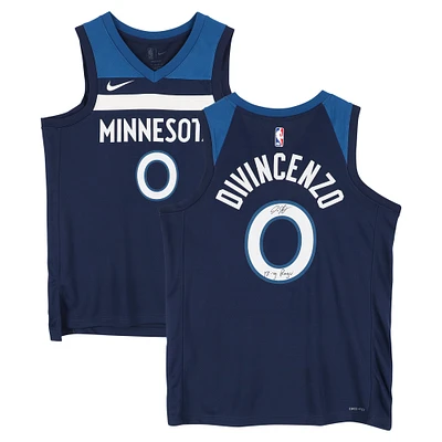 Donte DiVincenzo Minnesota Timberwolves Autographed Navy Nike Icon Edition Swingman Jersey with "Big Ragu" Inscription