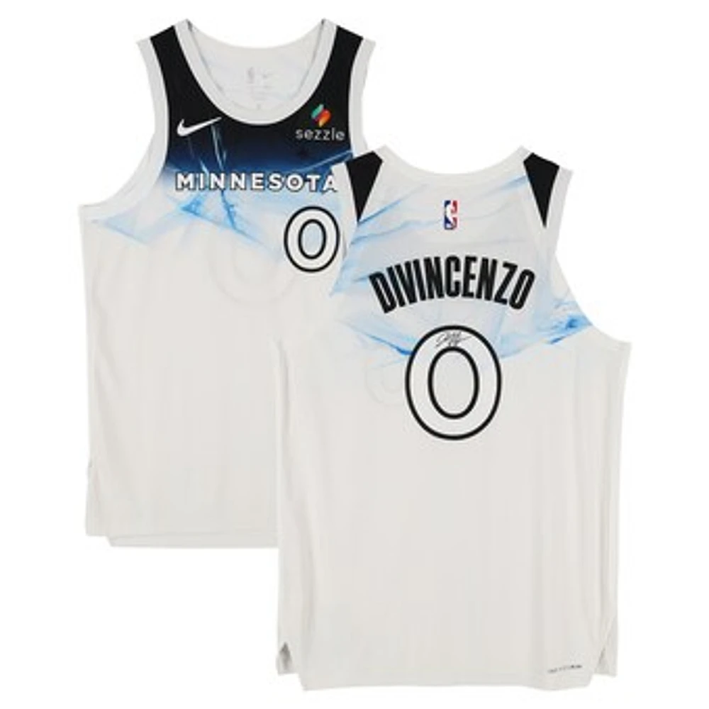 Donte DiVincenzo Minnesota Timberwolves Autographed White Nike 2024-25 City Edition Authentic Jersey