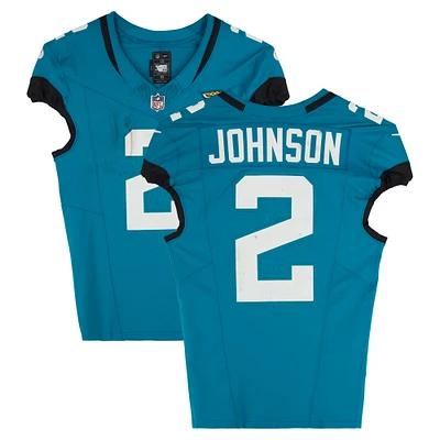 D'Ernest Johnson Jacksonville Jaguars Game-Used #2 Teal Nike Jersey vs. Tennessee Titans on December 29, 2024