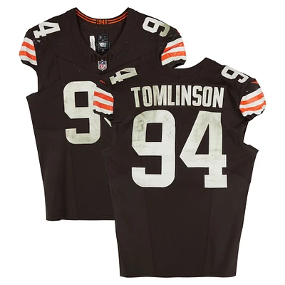 Dalvin Tomlinson Cleveland Browns Game-Used #94 Brown Nike Jersey vs. Miami Dolphins on December 29, 2024