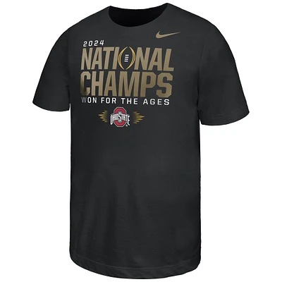 Youth Nike Black Ohio State Buckeyes College Football Playoff 2024 National Champions Locker Room T-Shirt