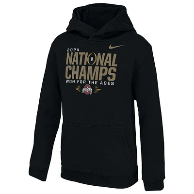 Youth Nike Black Ohio State Buckeyes College Football Playoff 2024 National Champions  Pullover Hoodie