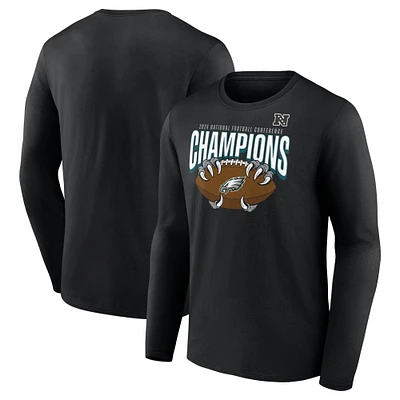 Men's Fanatics  Black Philadelphia Eagles 2024 NFC Champions Hometown Not Done Long Sleeve T-Shirt