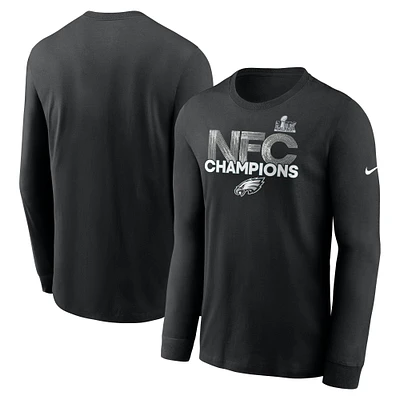 Men's Nike  Black Philadelphia Eagles 2024 NFC Champions Long Sleeve T-Shirt