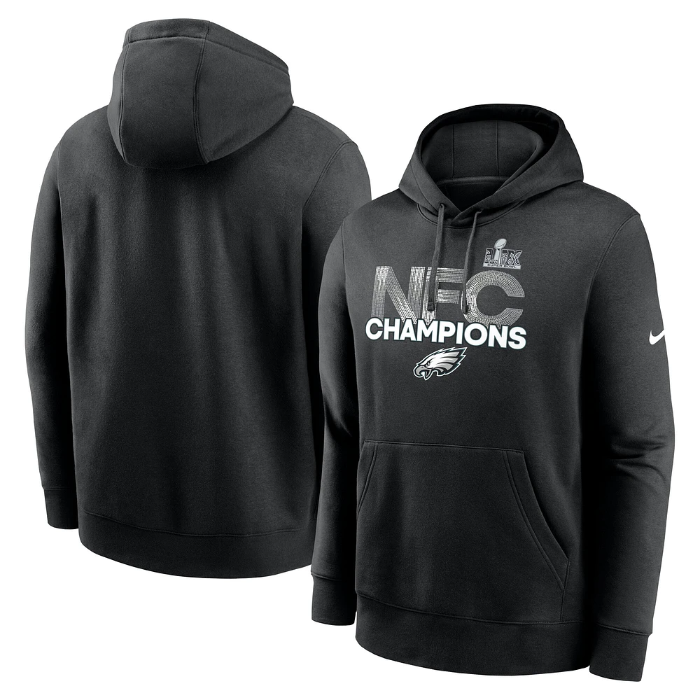 Men's Nike  Black Philadelphia Eagles 2024 NFC Champions Fleece Pullover Hoodie