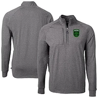 Men's Cutter & Buck Heather Austin FC Adapt Eco Knit Raglan Quarter-Zip Pullover Top