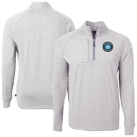Men's Cutter & Buck  Heather Gray Charlotte FC Adapt Eco Knit Raglan Quarter-Zip Top