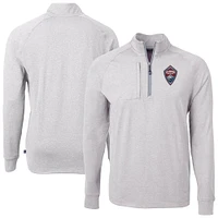 Men's Cutter & Buck Heather Colorado Rapids Adapt Eco Knit Raglan Quarter-Zip Pullover Top