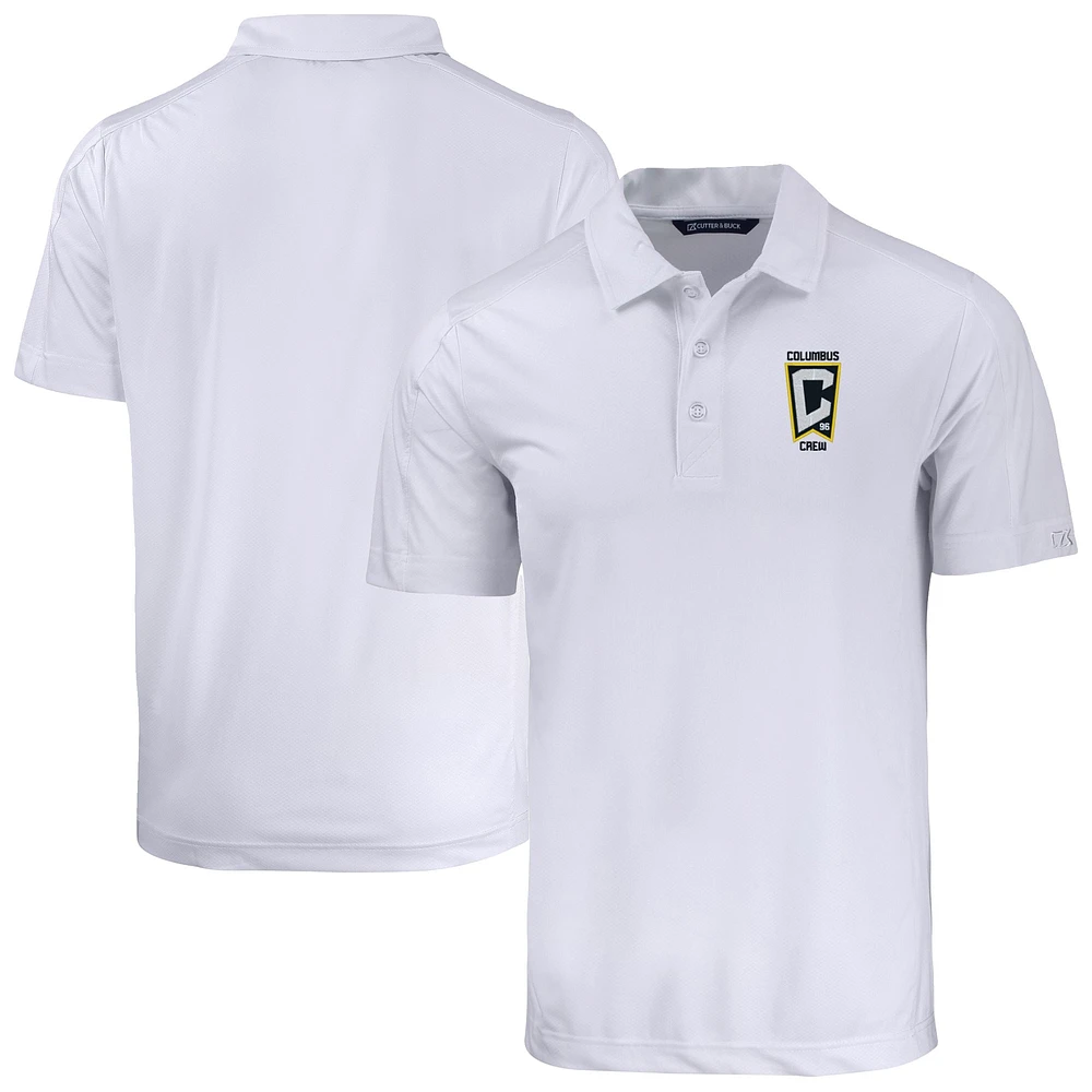Men's Cutter & Buck White Columbus Crew Prospect Eco Textured Stretch Recycled Polo