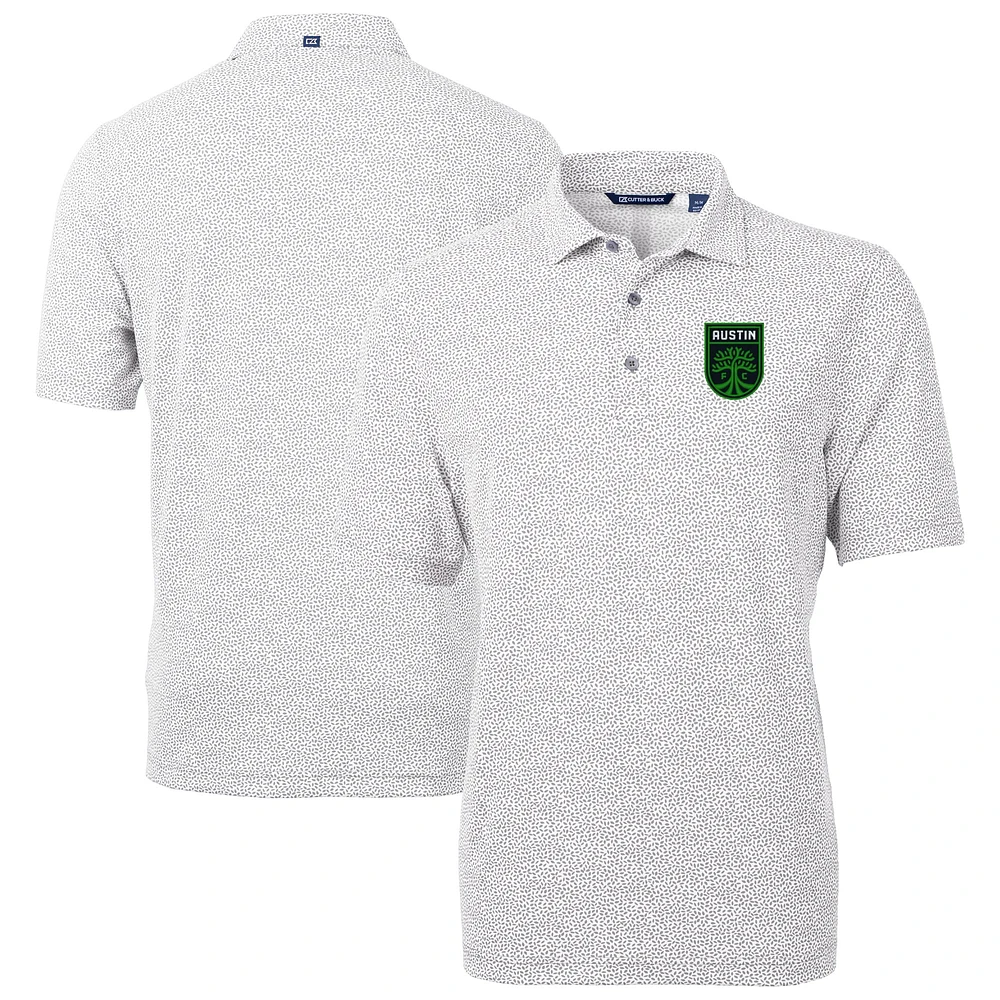 Men's Cutter & Buck Gray Austin FC Virtue Eco Pique Botanical Print Recycled Polo