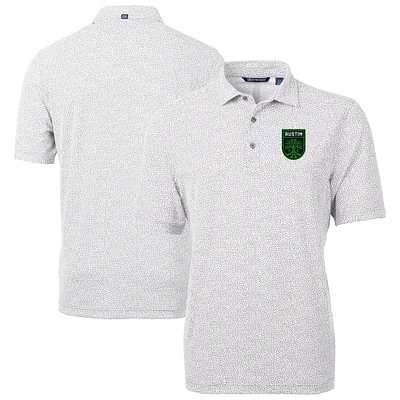 Men's Cutter & Buck Gray Austin FC Virtue Eco Pique Botanical Print Recycled Polo