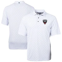 Men's Cutter & Buck White D.C. United Virtue Eco Pique Tile Print Recycled DryTec Polo