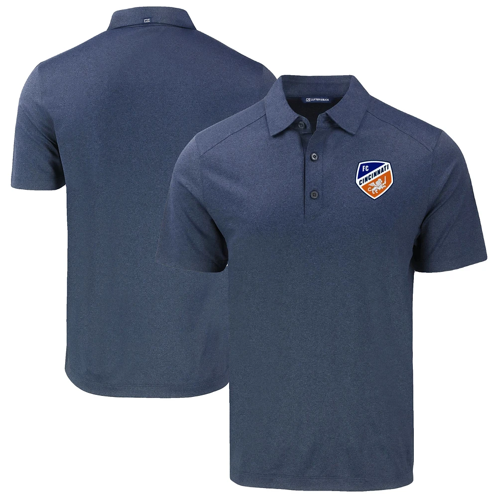 Men's Cutter & Buck Heather Navy FC Cincinnati Forge Eco Stretch Recycled Polo