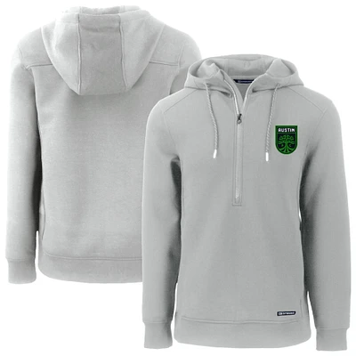 Men's Cutter & Buck  Gray Austin FC Roam Eco Half-Zip Recycled Pullover Hoodie