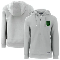 Men's Cutter & Buck  Gray Austin FC Roam Eco Half-Zip Recycled Pullover Hoodie