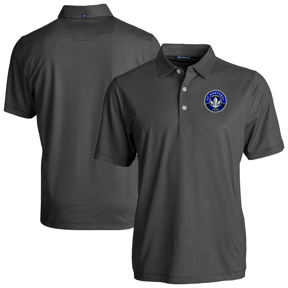 Men's Cutter & Buck Black/White CF Montreal Pike Eco Symmetry Print Stretch Recycled Polo
