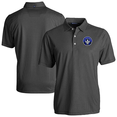 Men's Cutter & Buck  Black/White CF Montreal Pike Eco Symmetry Print Stretch Recycled Polo