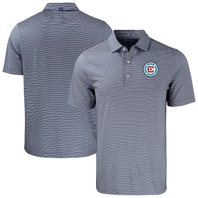 Men's Cutter & Buck  Navy Chicago Fire Forge Eco Double Stripe Stretch Recycled Polo