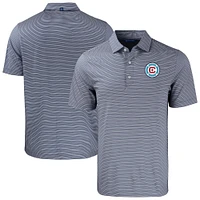 Men's Cutter & Buck  Navy Chicago Fire Forge Eco Double Stripe Stretch Recycled Polo
