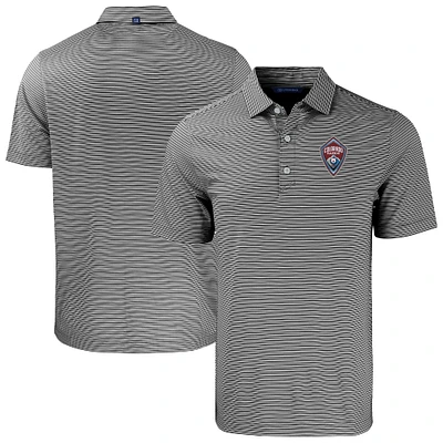 Men's Cutter & Buck  Black/White Colorado Rapids Forge Eco Double Stripe Stretch Recycled Polo